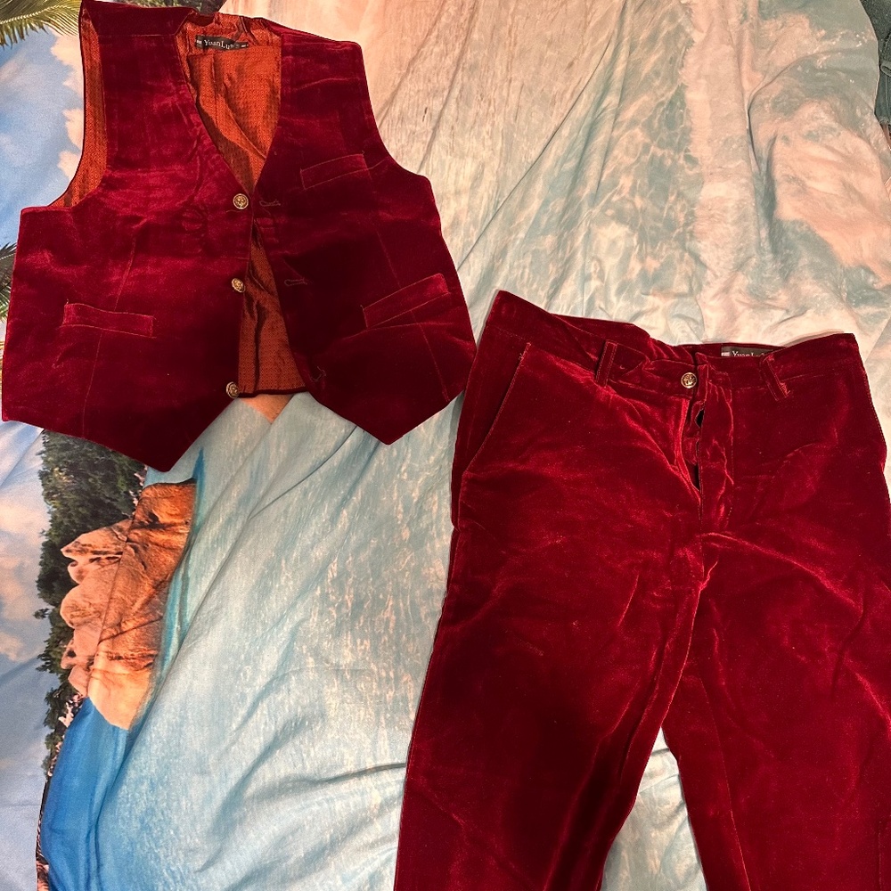 Boys velvet vest & pants